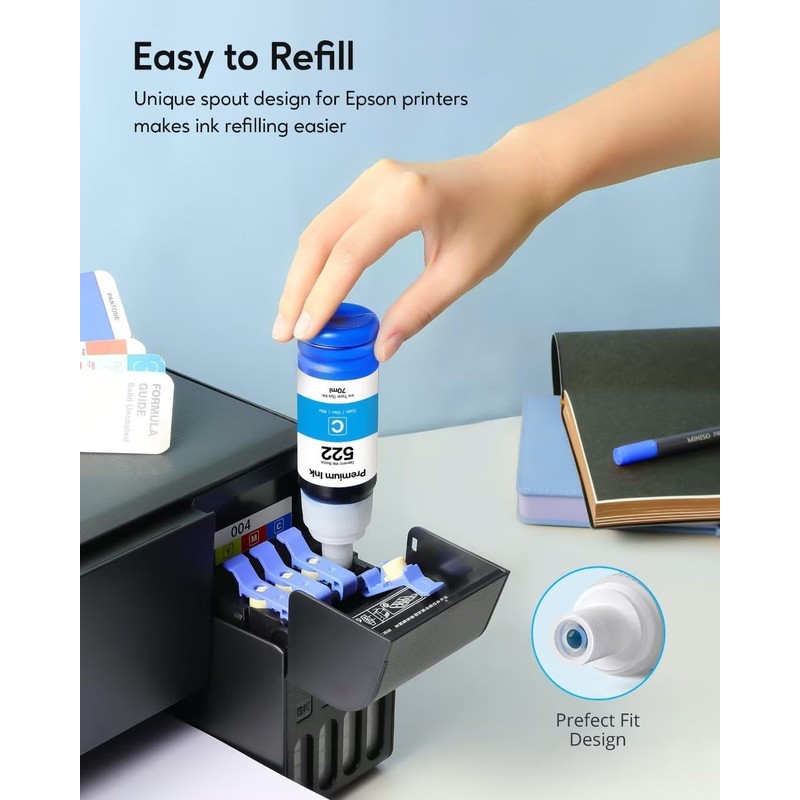 522 High Capacity Refill Ink Bottle Replacement for Epson Compatible
