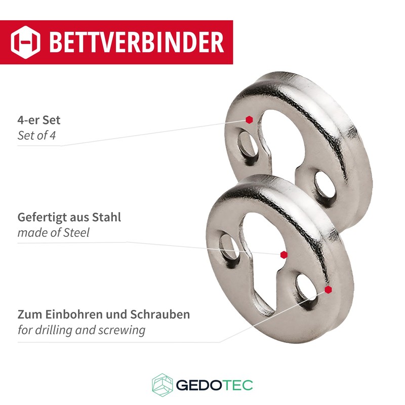 Set of 4Blue Fitting Profi Line Bed Fitting Mounted Fitting