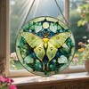 Luna Moth Sun Catcher, 8 Inch Stained Glass Suncatcher, Stained