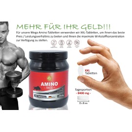 BPV - XXL Amino - Highest Dosage 8400 mg - 325 Tablets - Amino Acids - BCAA - By Far The Strongest Amino Product on the Market