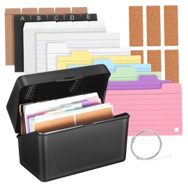 STOBOK Organizer for Index Cards and Note Cards Black Storage Box Binder Rings User-Friendly Design for Easy Access