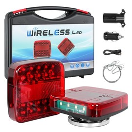 LAMPEASE - Luces magnéticas inalámbricas para remolque, kit de luz LED recargable, IP65 impermeable para camiones, caravanas, barcos, car...