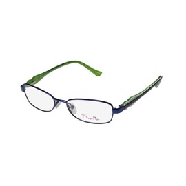 Thalia Fiel Childrens/Kids/Girls Designer Full-rim Spring Hinges Eyeglasses/Eye Glasses (45-15-120, Navy / White / Green)