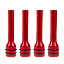 Modengzhe 4 Pcs Red Aluminum Alloy Car Door Lock Knob Covers, Universal Fit Interior Door Pull Pin Cover for Most Vehicles, 5mm Shaft Hole Diameter and 7mm Shaft Diameter