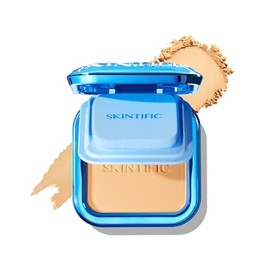 SKINTIFIC Base de Maquillaje en Polvo, Base en Polvo Compacta de Cobertura total Ultra Cover, Matifica y Controla Brillo por 16 h, Minimiza la aparien