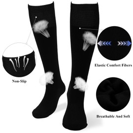 Oblihumoy Black Baseball Socks and Belt Combo Set Softball Football Socks and Elastic Waist Belt for Youth Adult