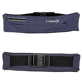 E Tronic Edge Running Belt - Unisex, Water-Resistant Waist Bag for Sports & Exercise - Fanny Pack w/Zipper Pocket fits Phone, Keys & Cash - Blue