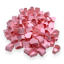 Unbranded Coffin Shaped Tattoo Ink Cups Caps Medium #13 100pcs Plastic Disposable (PINK)