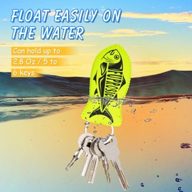 Fuprosico Floating Key Chain for Boating Glow in the Dark Keychain Boat Key Float Waterproof Water Keychain Floating Keychain for boat, Can Float 5 to 6 Keys,2 Pcs,Green & Orange