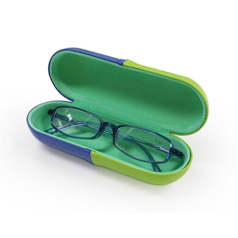 A-138 Capsule Glasses Case, Green/Blue