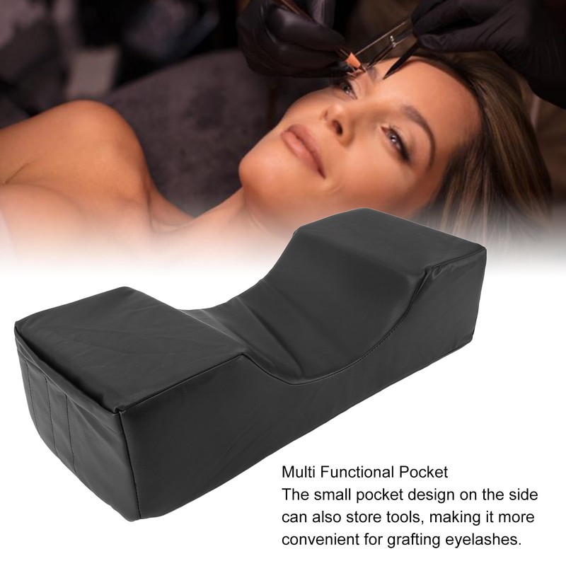 U Shaped Lash Extension Pillow with Side Pocket Memory Foam