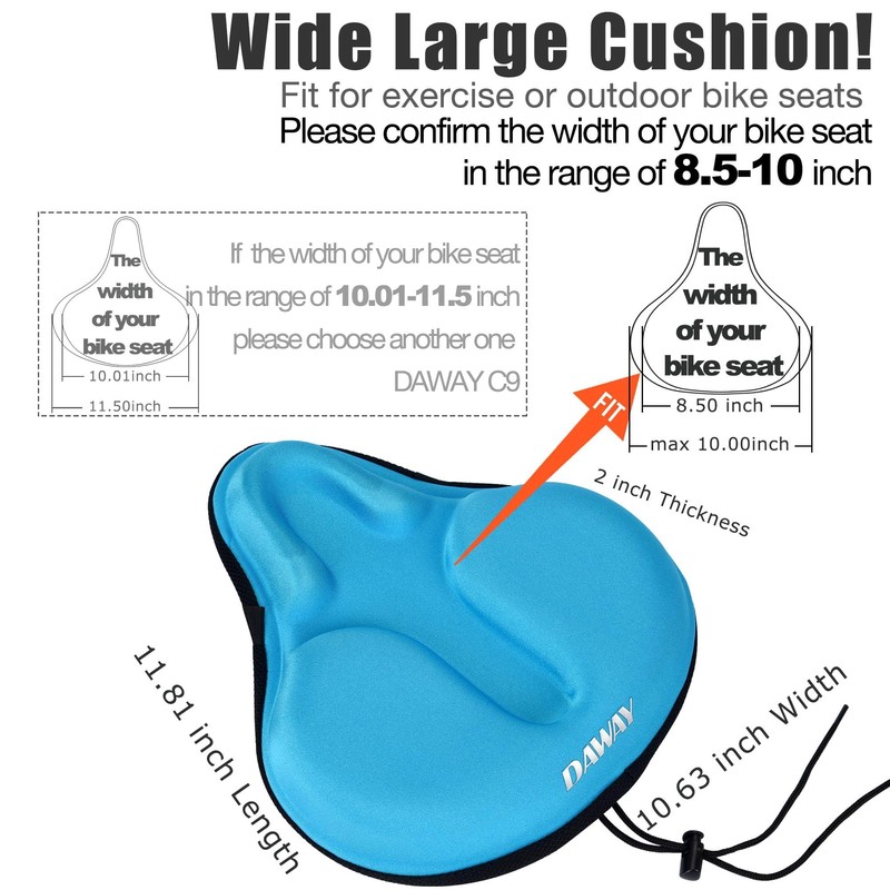 DAWAY C6 Large Comfortable Bike Seat Cushion - Extra Soft