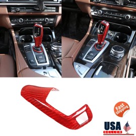 momocar Red Real Carbon Fiber Gear Sh'ft Knob Trim Cover Fit for BVWX3 X4 X5 X6 F10 F30