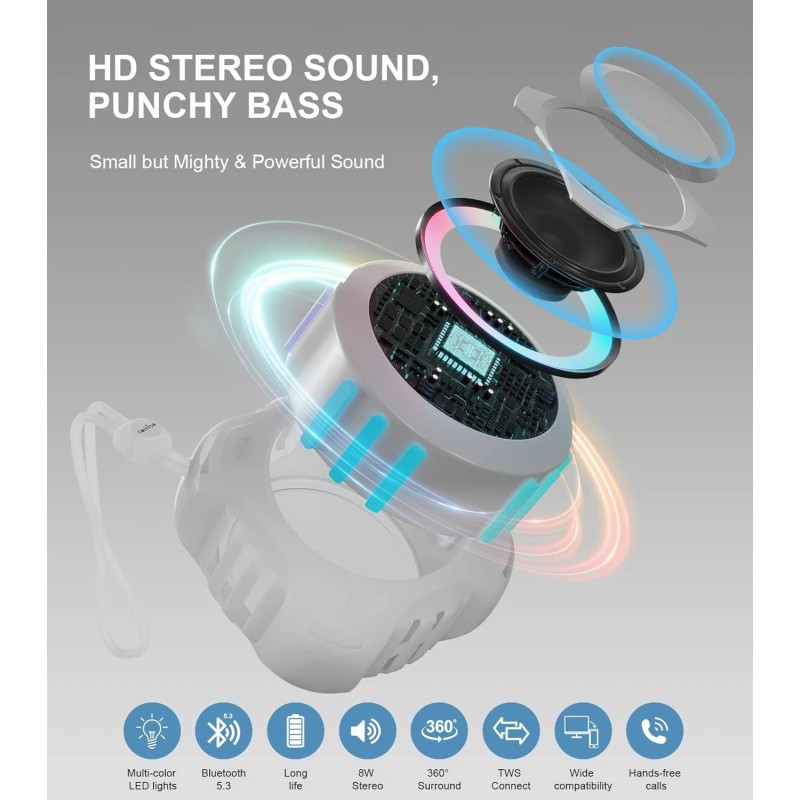 COMISO Shower Bluetooth Speaker – IPX7 Waterproof Floating Wireless Speaker