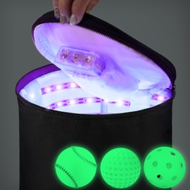 Hiboom 5.9 Inch UV Light Quick Charger Large LED Recharging Bag for Glow in The Dark Kickball Dodgeball Soccer Football Basketball Volleyball in The Dark Game Teen Adult Sport Enthusiast