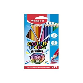 Maped Color´Peps Strong Lapices de Colores, Triangulares, Extruidos, Multicolor, paquete de 12