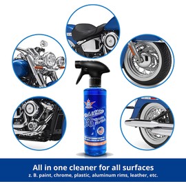 Shinykings Wash&Shine 66 WATERLESS Motorcycle Cleaner | Made in USA | Ultra Shine Effect | Detailing Wash Spray for All Surfaces | 16 fl.oz