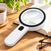 30X Handheld Magnifying Glass for Reading – 12 LED Illuminated