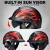 Half Helmet Motorcycle VF08 Open Face DOT Retro Cruiser Helmet