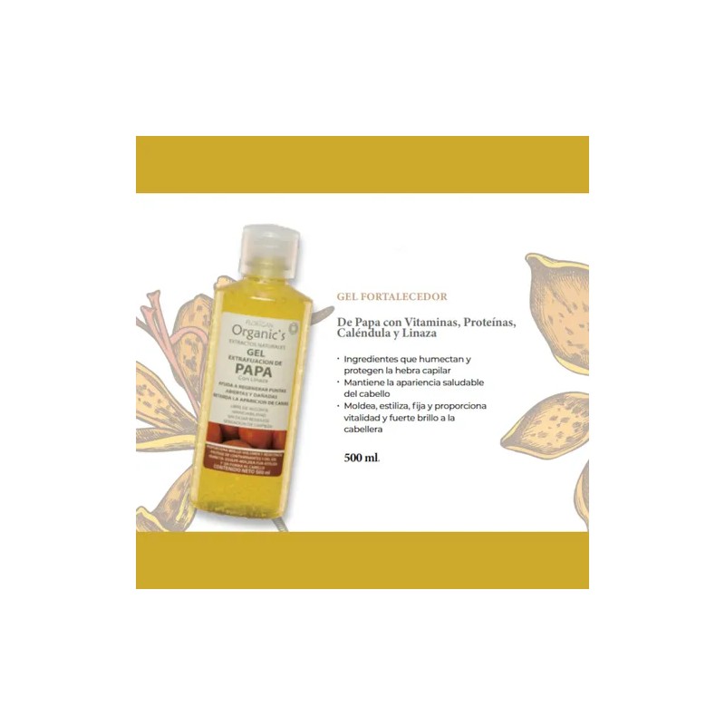Gel Fortalecedor De Papa Con Vitaminas Florigan® 500ml.