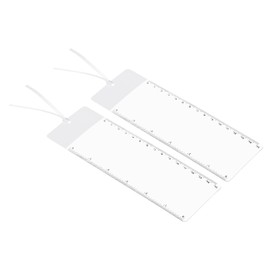 PATIKIL Bookmark Magnifying Glass with Ruler, Pack of 2, 3X Magnification Sheet, Page Magnifying Glass Lens for Low Vision, Reading Book, Magazine, Newspaper, White