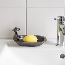 Moritz Soap Dish as Washbasin Made of Polyresin in Dark Brown Maritime Decoration Idea Stand Decoration Bathroom Soap Holder Tin