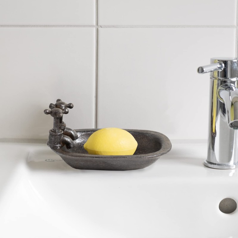 Moritz Soap Dish as Washbasin Made of Polyresin in Dark