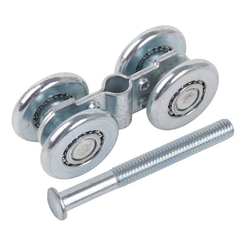 Mxfans Steel Sliding Track Roller Hanging Barn Door Rail Trolley