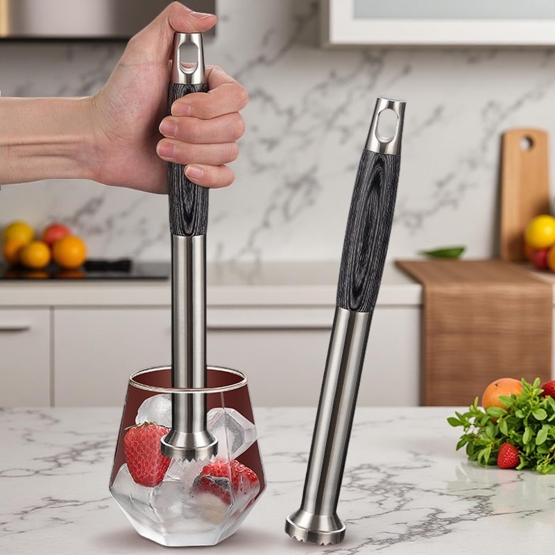 304 Stainless Steel Cocktail Muddler -26cm/10inch Professional Bar Tool with