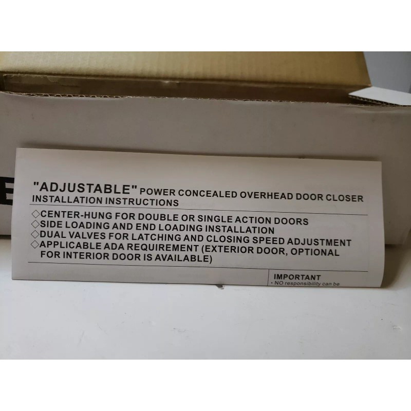 Overhead Door REGENT HARDWARE OverHead Concealed Door Closer Series 3000