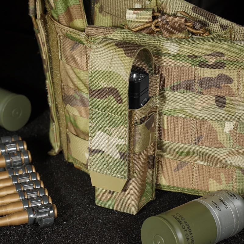 KRYDEX Flashlight Holster, Molle OC/Mace Spray Holder Adjustable Torch Carrier