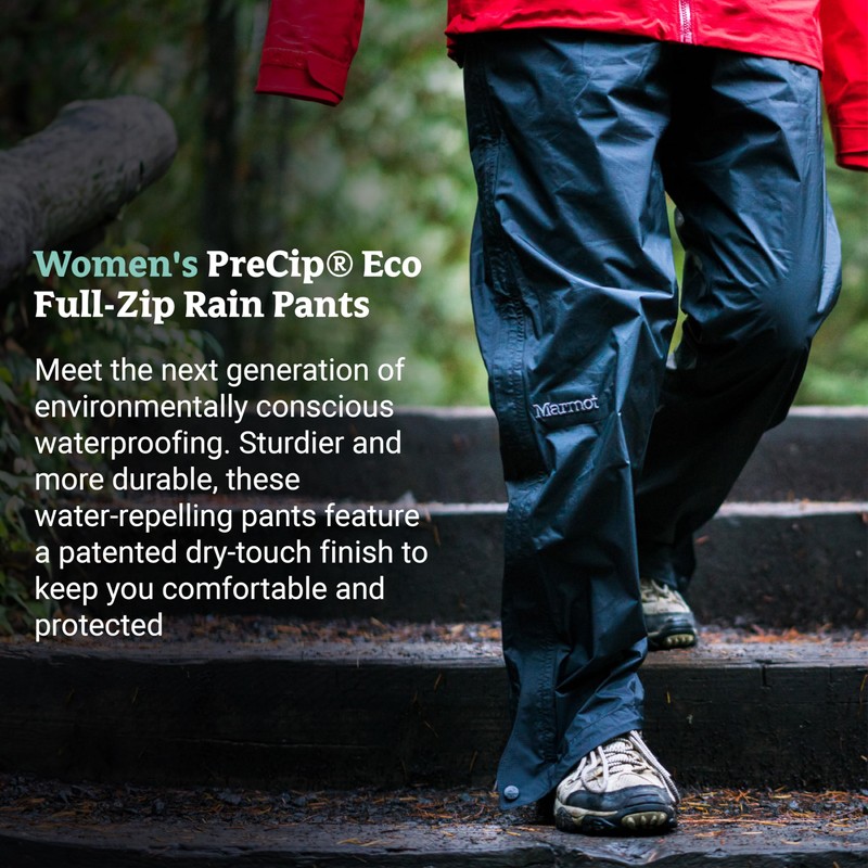 MARMOT Women's PreCip Eco Full Zip Pant, Black, X-Small