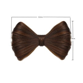 2 Pcs Bowknot Wig Clips Fake Hair Buns Clip Hair Bow Hairpiece Barrettes Hair Extensions Clips Decorative Hair Styling Clip for Women Girls (Black)