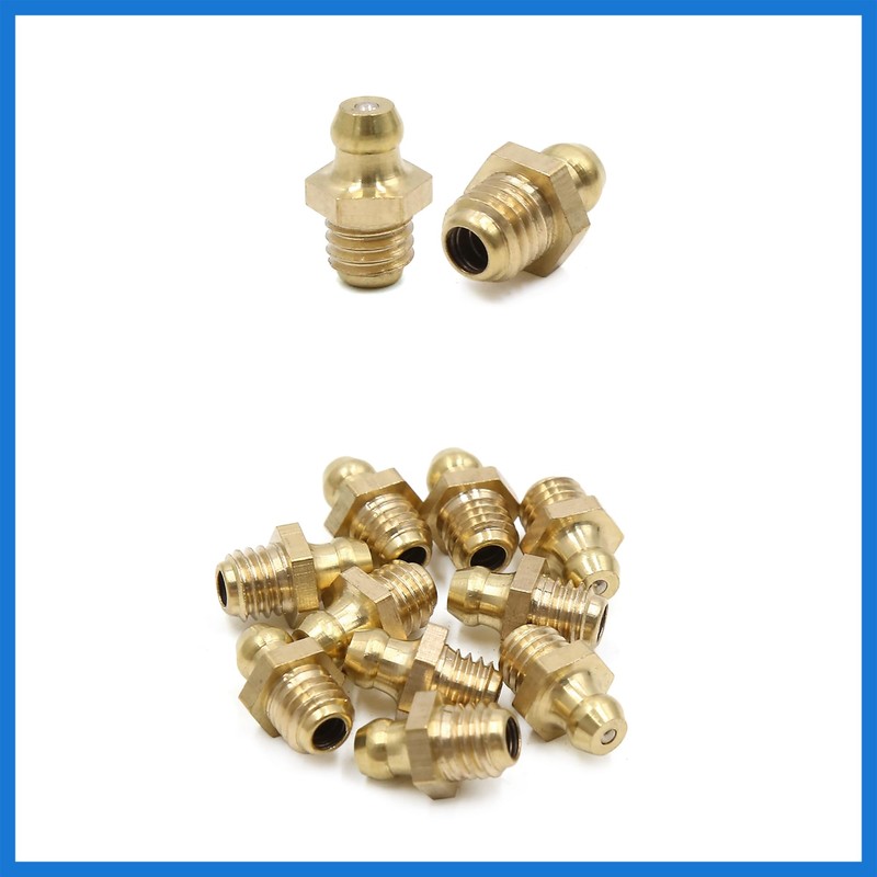 VekAuto 10pcs M8 x 1.25 Thread Brass Straight Grease Nipple