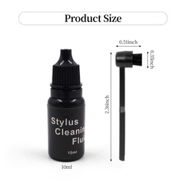 MayRecords Stylus Cleaning Brush Kit, 2-in-1 Round Anti Static Player Needle Cleaning Brush and 10ml Needle Cleaning Fluid for LP Record Player Cartridge Needle