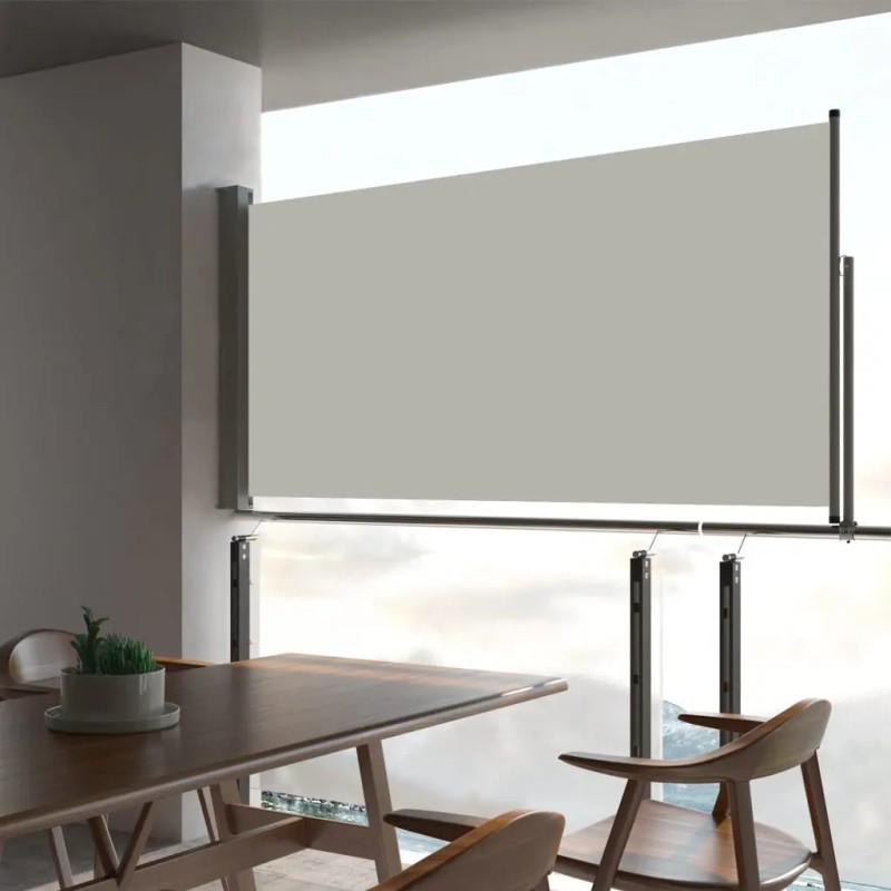Cream Patio Retractable Side Awning 31.5x118.1 Inch Wall Mounted Manual