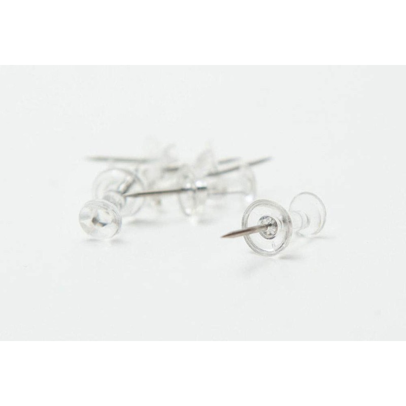 Janrax Pack of 100 Clear Push Pins Transparent Cork Board