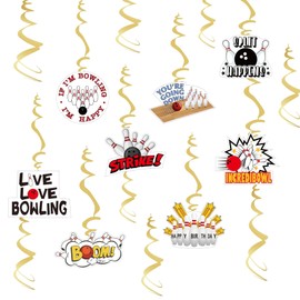 8pcs Bowling Birthday Party Hanging Swirls Bowling Party Ceiling Streamers Decorations for Bowling Ball Themed Kids Boy Girl Man Women Fun Birthday Baby Shower Party Supplies