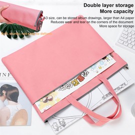 A3 Art Portfolio Case Art Portfolio Bag Artist Portfolio Carrying Case Art Work Painting Folder Bag Waterproof Art Portfolio Carrying Bag Art Drawing Board Storage Bag Art Carry Tote Bag for Artwork