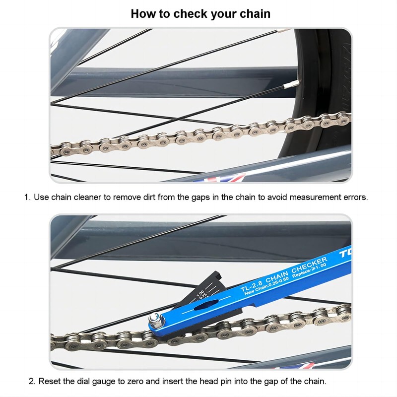 Mimoke Bicycle Chain Gauge Wear Measuring Ruler Mountain Road Bike