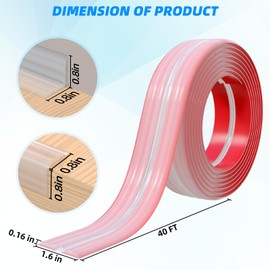 Pluden Flexible Wall Corner Protector Moulding Trim, Peel and Stick Inside & Outside Wall Corner Guards Edge Protector, 1.6In x 40FT Self Adhesive Molding Trim Strip for Edge Ceiling