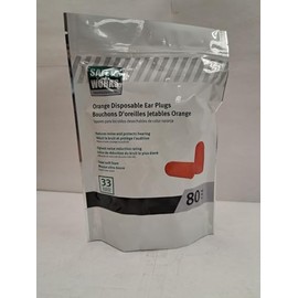Safety Works SWX21380 Foam Ear Plugs, Orange, 80 Pair Bulk Packed, NRR 33 DB