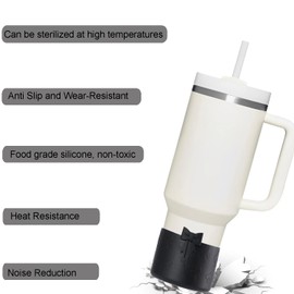 LUOTIVON 1Pcs Black Bow Protective Cup Boot for 20 30 40oz Cup Bumper, Silicone Tumbler Bottom Sleeve Cover Accessories