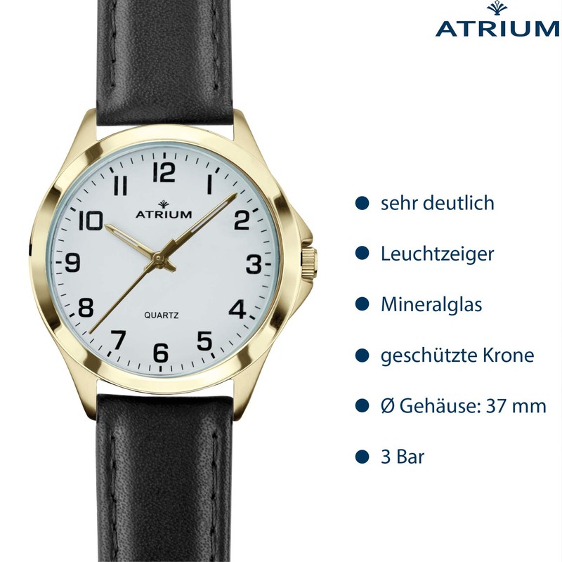 Atrium A10-20 Men's Watch Classic Very Clear Gold Coloured Analogue