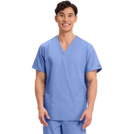 Cherokee Men - Man Scrub Top Originals - Medical Clothing - With 3 Pockets - V-Neck - WWE4876 - Ciel - S