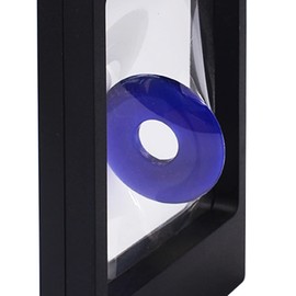 Eterspr Pack of 8 3D Floating Display Cabinets, Jewellery Organiser Floating for Display Box, with Base Holder, for Jewellery Display (Black)