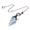 Jovivi Natural Aquamarine Healing Crystal Pendulums for Dowsing Divination 6