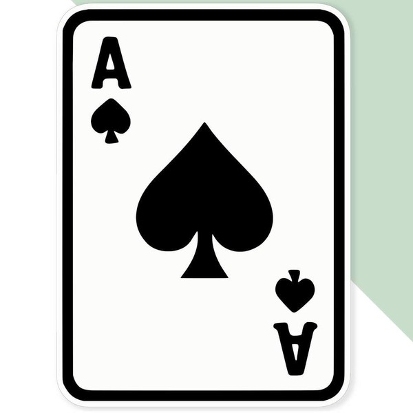 Azeeda 'Ace Playing Card Graphic' White Premium Vinyl Decal Sticker