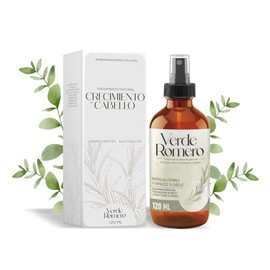 Verde Romero 120ml - Tratamiento de Romero para Crecimiento de Cabello y Reparación de Pelo Dañado - Con Aminobiotina, Extracto de Chile, Aceite de Castor y Multivitamínico - Repara y Nutre desde la Raiz