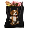 Cute Cartoon Beagle on a Swing Tote Bag